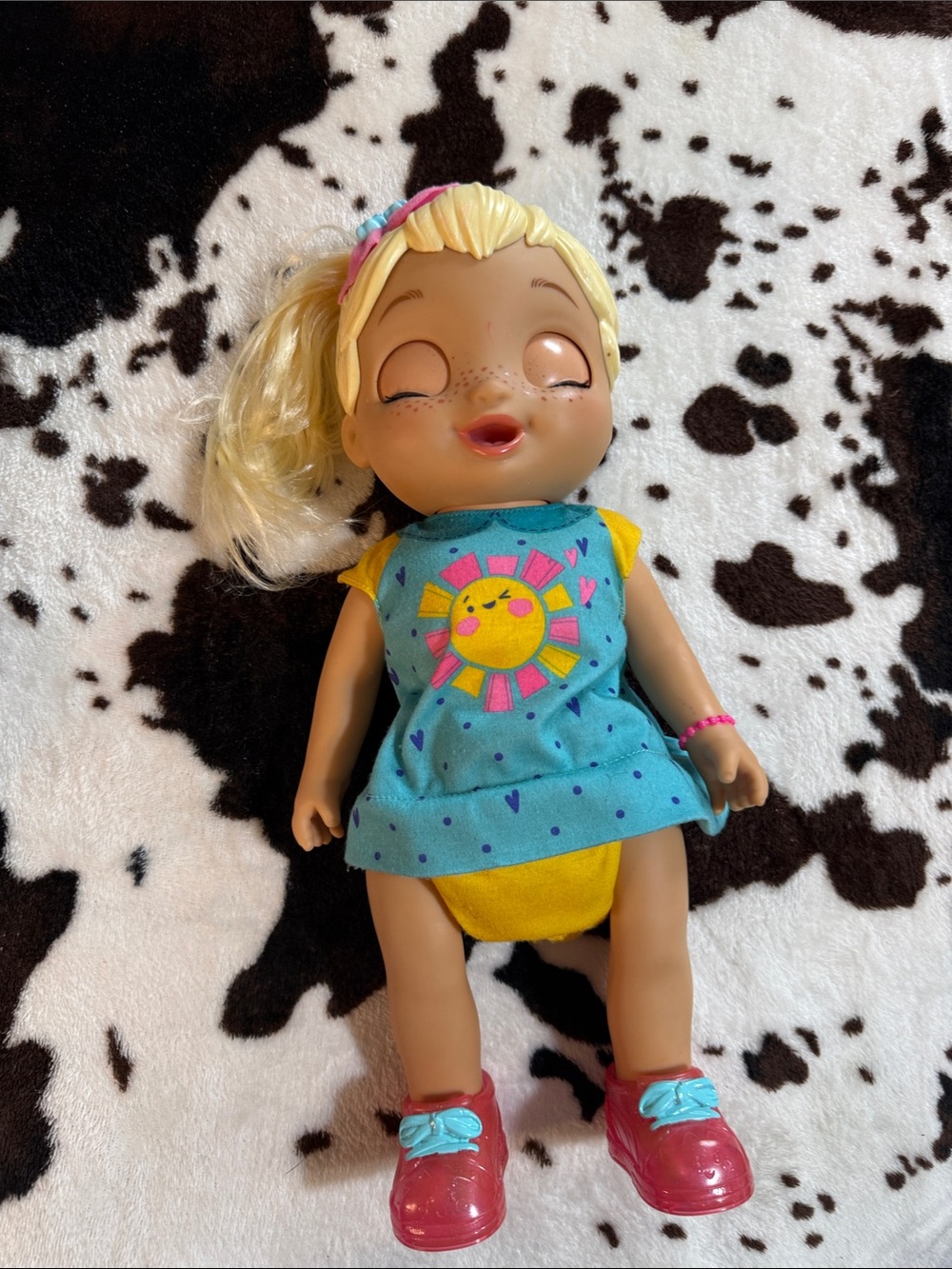 Baby Alive Hasbro Grows Up Blue Sun Dress Doll with Pink Shoes - Kids Toy